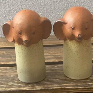 Pottery Elephant Salt and Pepper, Japan